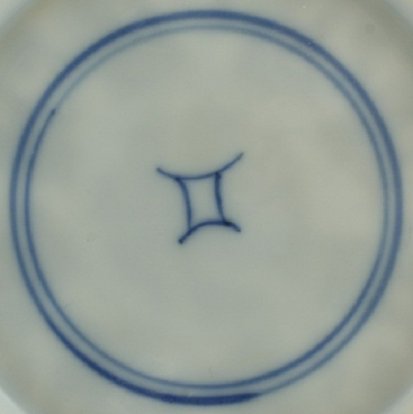 2010783 Shop mark in a double circle, underglaze blue.